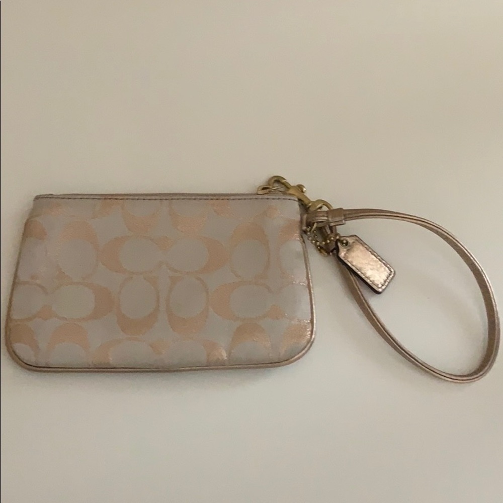 Rose Gold Coach Wristlet